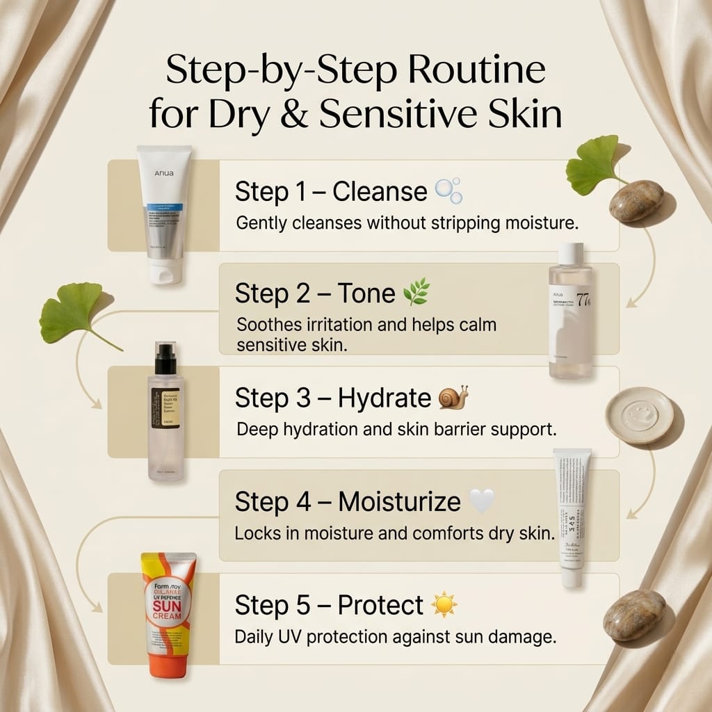 Dry sensitive skin routine